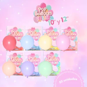Globos pop Balloon pastel 12" x 50 unidades