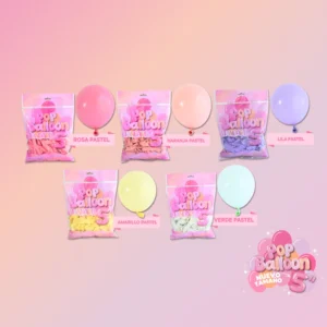 pop balloon 5 pulgadas color pastel vero decoglobos