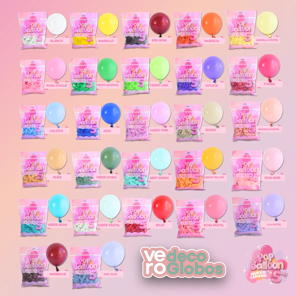 Venta de pop balloon color standard 5 pulgadas
